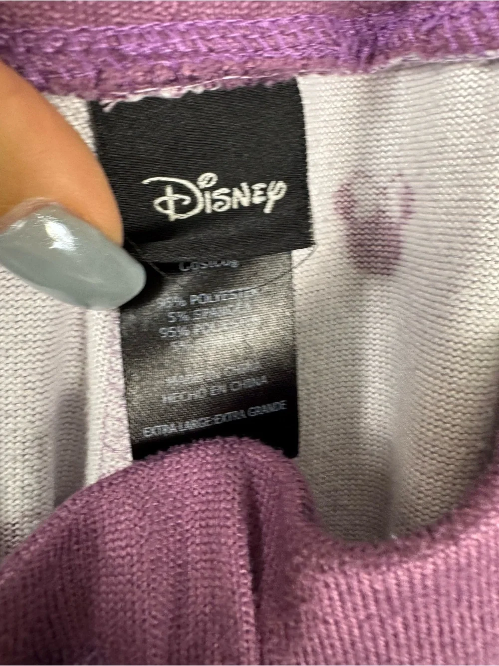Disney Minnie Mouse Pajama Set XL Purple Soft Lounge Sleepwear
